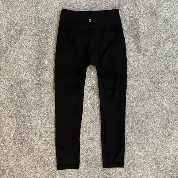 Lululemon Women's Size 4 Ankle Tight Black 24 x 24 Yoga Pants W/ Pockets - Picture 11 of 13